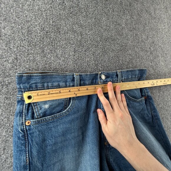 Levis 501 93 Straight Jeans Button Fly Classic Blue Denim Men Cotton ACTL 32X29 - Picture 13 of 16